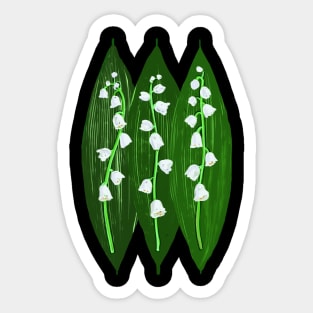 Leaves and lilies of the valley Sticker